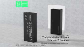 Внешний аккумулятор VDENMENV DP45 20000mAh (QC3.0+PD20W) цвет: черный