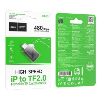 Картридер Hoco HB53 мини (IP/TF card) цвет: черный      