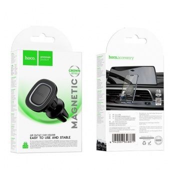 Автодержатель Hoco H72 магнитный круглый на панель,липучка цвет: Чёрный