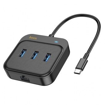 Адаптер Hoco HB35  4 в 1 (Type-C в USB3.0*3+RJ45) 1.2m