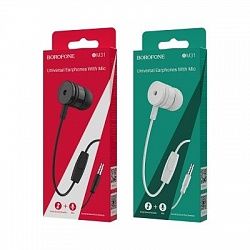 Наушники BOROFONE BM31 с микрофоном (чёрные, белые) Наушники BOROFONE BM31 с микрофоном (чёрные, белые)