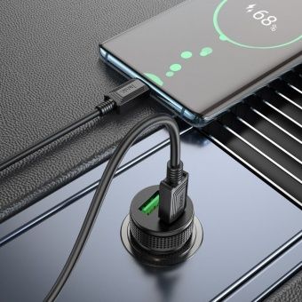 Автомобильное ЗУ Hoco Z49B (PD20W+18W QC3.0) цвет: черный
