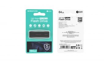 USB флеш накопитель Borofone 64Gb BUD4 USB3.0 корпус пластик, цвет: черный