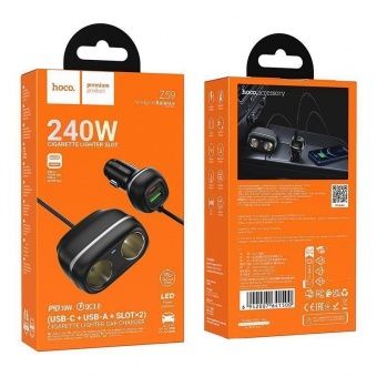 Автомобильное ЗУ Hoco Z59 (48W PD30W+QC3.0) цвет: черный 