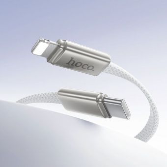 Дата-кабель Hoco X125 Type-C to IP(PD30W,плоский нейлон,1 м) цвет: белый