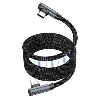 Дата-кабель Borofone BU50 Type-C to Type-C (2-х угловой штекер,1 м) цвет: металлик 