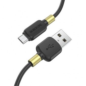 Дата-кабель BOROFONE BX59 Micro (1 м, 2.4 A) цвет: черный