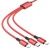 Дата-кабель Borofone BX72  3в1 (Ligh.+Micro+Type-C нейлон  1м.), цвет: красный