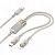 Дата-кабель Hoco U139 2 в 1 Type-C/Type-C +Lightning (100W, нейлон 1,2м.) цвет: золото to Lightning supports 
