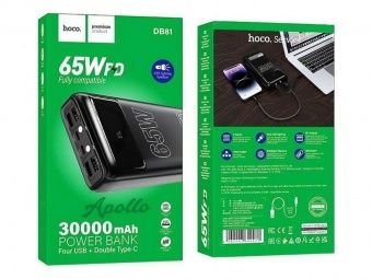 Внешний аккумулятор Hoco DB81  30000 mAh (PD65W) цвет: черный