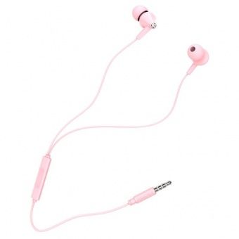 Наушники BOROFONE BM49 с микрофоном (1.2 м), цвет: розовый