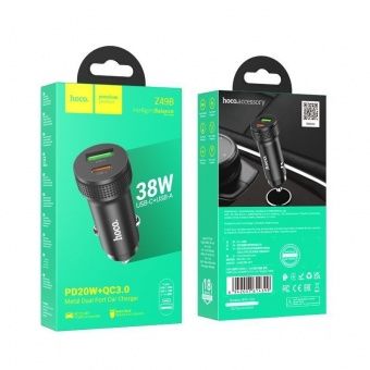 Автомобильное ЗУ Hoco Z49B (PD20W+18W QC3.0) цвет: черный