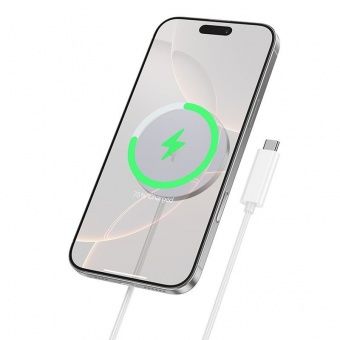 Беспроводное зарядное устройство CW63 Fast Qi2 магнитное цвет:белый