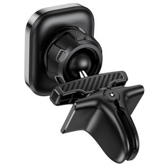 Автодержатель Hoco S49 супермагнит, в решетку, цвет: черный