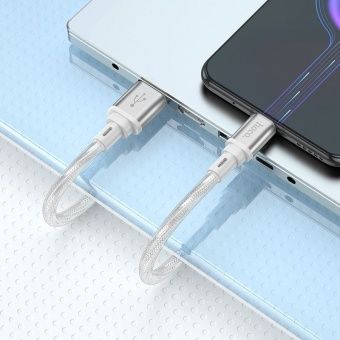 Дата-кабель Hoco X98 Micro (силиконовый,2.4 А) цвет: серебро