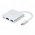 Адаптер Hoco HB14 Type-C на USB3.0+HDMI+Type-C цвет: серебристый