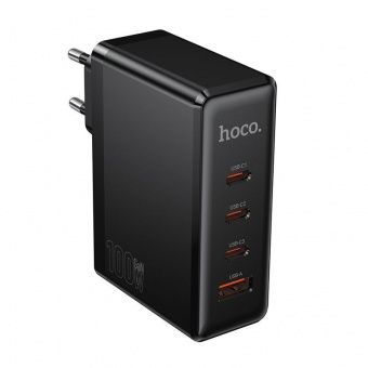 Сетевое зарядное устройство Hoco N85 (PD100W(3C1A)  цвет: черный