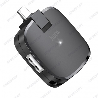 Адаптер Hoco HB1 Type-C - Xaб на 3 USB цвет: черный