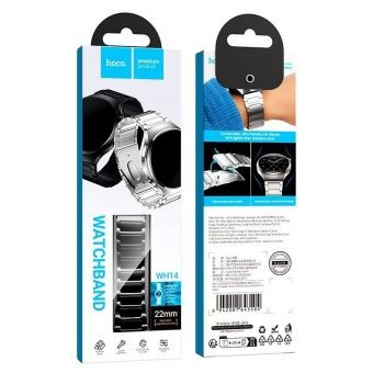 Ремешок для часов Hoco WH14 (титановый 22mm) цвет: черный