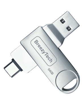 USB флэш-диск BreezyTech OTG120 (64GB) 3.0 цвет: металлик