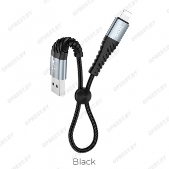 Дата-кабель Hoco X38 Lightning (0.25 м), цвет: черный