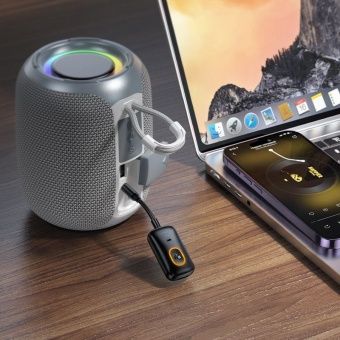 Автомобильный беспроводной AUX адаптер/трансмиттер Hoco E151 цвет: черный 