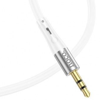 Акустический кабель Hoco UPA22 Lightning - Jack(M) 3.5mm (силиконовый 1.0 м), цвет: белый