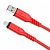 Дата-кабель Hoco X59 Micro (2 м, 2.4 A,нейлон) цвет: красный