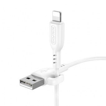 Дата-кабель Borofone BX91 Lightning (с крючком 1 м, 2.4 A) цвет: белый 