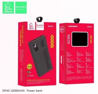 Внешний аккумулятор VDENMENV DP43  10000mAh (QC3.0+PD20W) цвет: черный