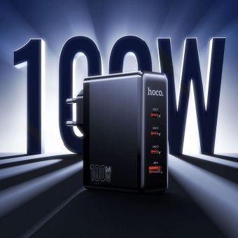 Сетевое зарядное устройство Hoco N85 (PD100W(3C1A)  цвет: черный