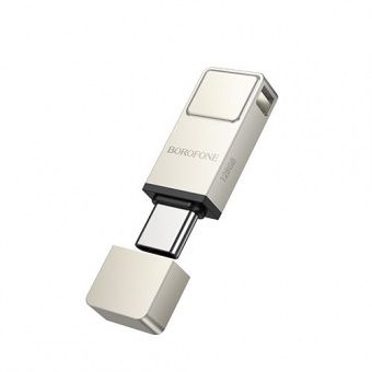 USB-C(Type-C) флэш-диск Borofone BUD6 128Gb  (USB 3.0 металл) цвет: металлик