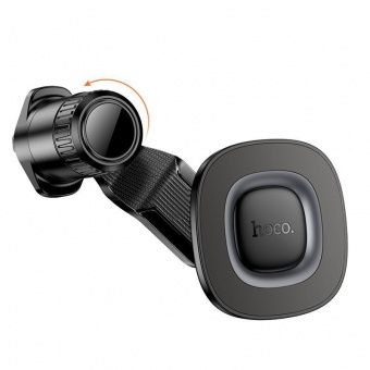 Автодержатель Hoco H74 магнит кольцо в решетку цвет: черный       