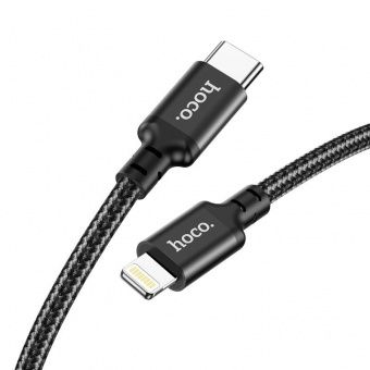 Дата-кабель Hoco X14 Type-C to Lightning  (PD 20 W,нейлон,1.0 м., 3 A) цвет: черный