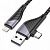 Дата-кабель Hoco U95  2 в 1 (USB to Lightning, Type-C to Lightning,1,2м.,max 60W,QC 3.0), цвет: черный