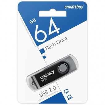 USB флэш-диск Smart Buy 64GB Twist Black (SB064GB2TWK)