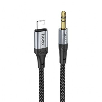 Акустический кабель Hoco UPA26 lightning - Jack 3,5 (нейлон 1.0 м) цвет: черный