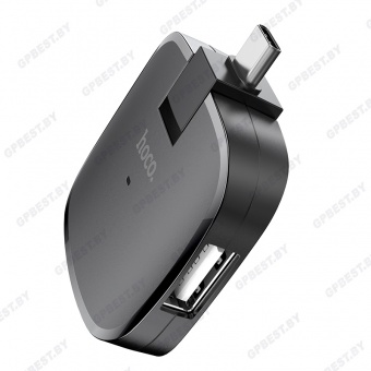 Адаптер Hoco HB1 Type-C - Xaб на 3 USB цвет: черный