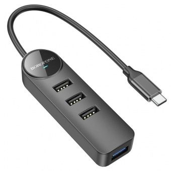 Адаптер Borofone DH5 4 в 1 (Type-C в USB3.0+USB2.0*3) 0.2m