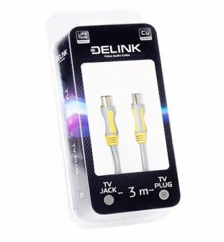 Удлинитель антенный Delink TVгн.-TVшт.3,0м "Grey" пластик (TVPJ030P)