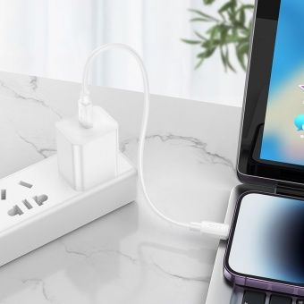 Дата-кабель Hoco X96 Lightning-Type-C (20W,0.25 м) цвет: белый