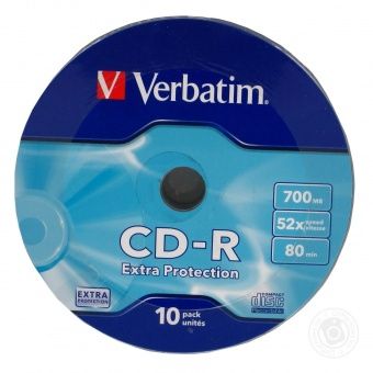 Диск CD-R VERBATIM 80 52x Shrink/10