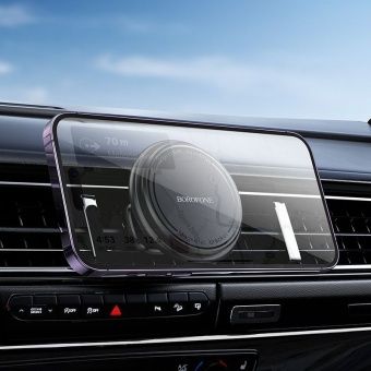 Автодержатель Borofone BH135 магнитный круглый в решетку цвет: черный       