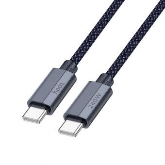 Дата-кабель Hoco U134 Type-C to Type-C (240W,1,8 м) цвет: серый