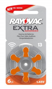 Батарейки воздушно-цинковые RAYOVAC ZA13/6BL для слуховых аппаратов