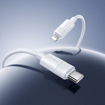 Дата-кабель Borofone BX123 Type-C to IP (1м.,силиконовый,PD 30W) цвет: белый