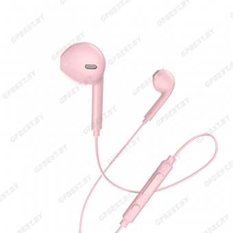 Наушники Hoco M55 с микрофоном, цвет: розовый
