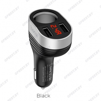 Автомобильное ЗУ Hoco Z29  (2USB: 3.5A, дисплей, прикуриватель)
