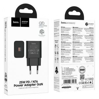 Сетевое зарядное устройство Hoco N76 (PD25W)  цвет: черный 