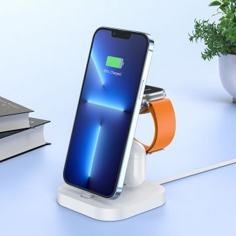 Беспроводное зарядное устройство 3 в 1 Hoco CW43 цвет: белый